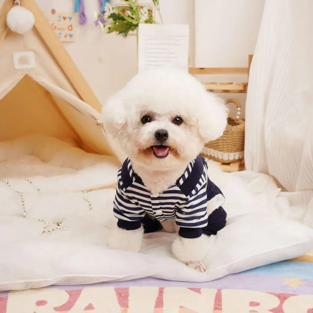 Comfortable Pet Clothes Striped Thickened Winter Dog Clothes Cat Dog Clothing with Traction Ring Fake Two-piece for Four-legged
Comfortable Pet Clothes Striped Thickened Winter Dog Clothes Cat Dog Clothing with Traction Ring Fake Two-piece for Four-legged