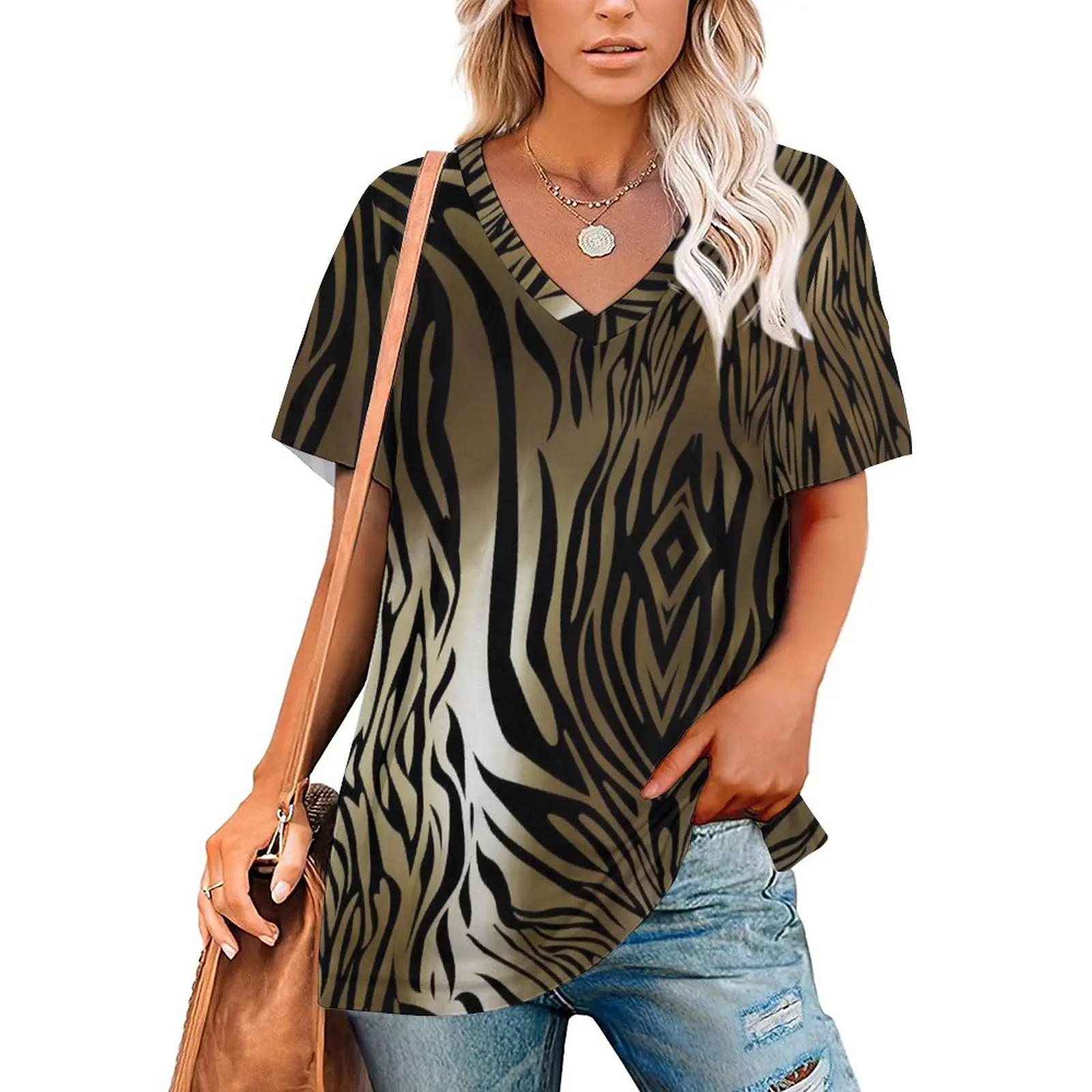 Classic Tiger Print T Shirt Animal Fur Cute V Neck T-Shirts Short Sleeve Korean Fashion Tee Shirt Sexy Clothing Big Size 2XL 3XL
Classic Tiger Print T Shirt Animal Fur Cute V Neck T-Shirts Short Sleeve Korean Fashion Tee Shirt Sexy Clothing Big Size 2XL 3XL