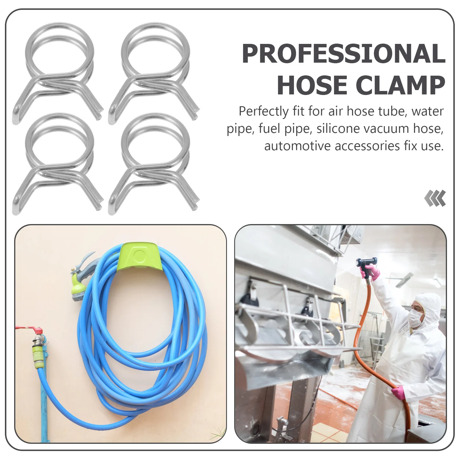 

Clamp Hose Irrigation Clamps 4 1 Pipe Tubing Spring Kit Garden Worm Drip Clips Steel Gear Leak Proof Line Fuel Stainless Pipes