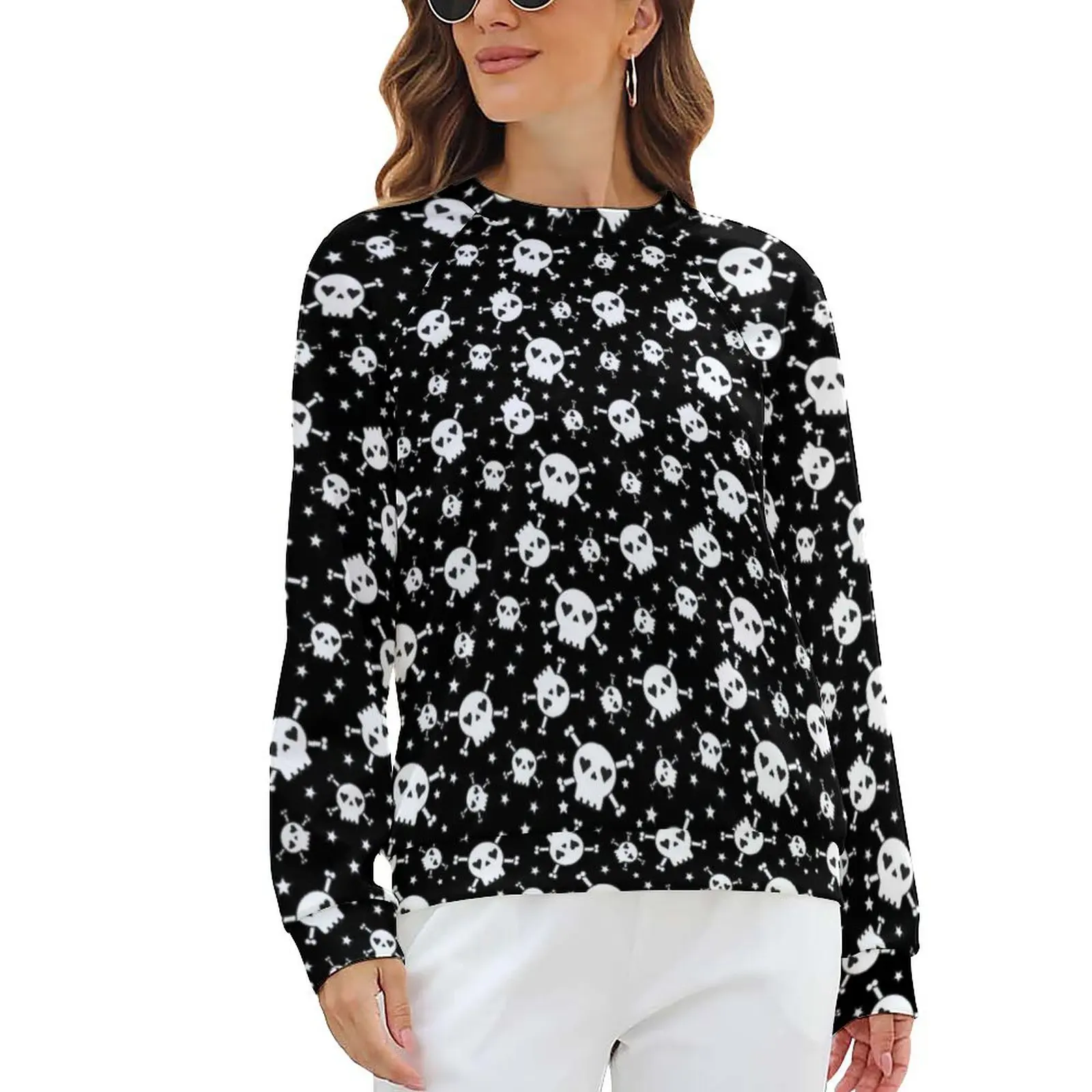 Cute Skull Print Casual Hoodies Female Crossbones Trendy Custom Hoodie Autumn Long Sleeve Streetwear Oversize Sweatshirts Gift
Cute Skull Print Casual Hoodies Female Crossbones Trendy Custom Hoodie Autumn Long Sleeve Streetwear Oversize Sweatshirts Gift