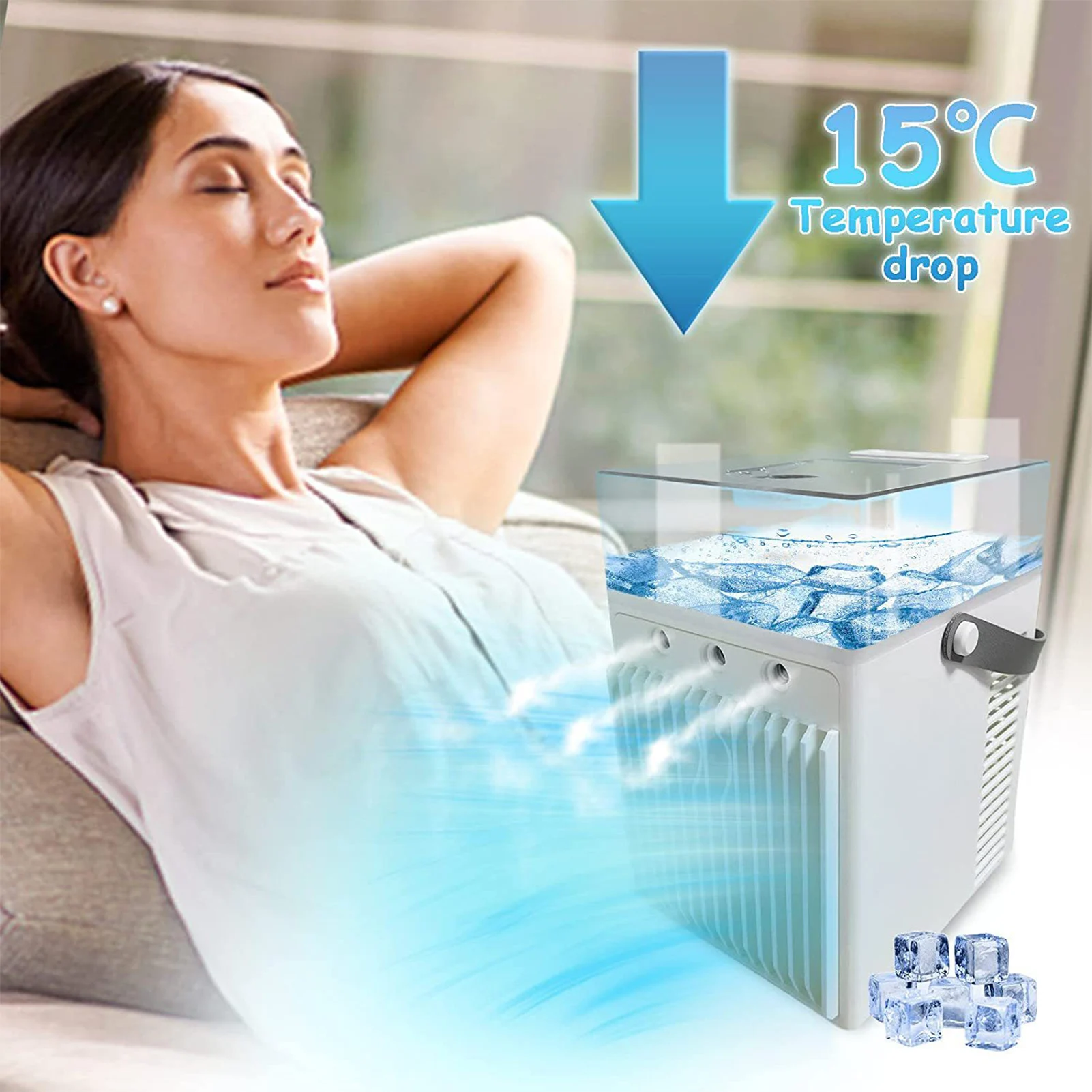 Mini Portable Air Conditioner 6 Ice Box Evaporative Space Cooler Home Office Fan Fast Desk Fan Air Cooler Humidifier
Mini Portable Air Conditioner 6 Ice Box Evaporative Space Cooler Home Office Fan Fast Desk Fan Air Cooler Humidifier