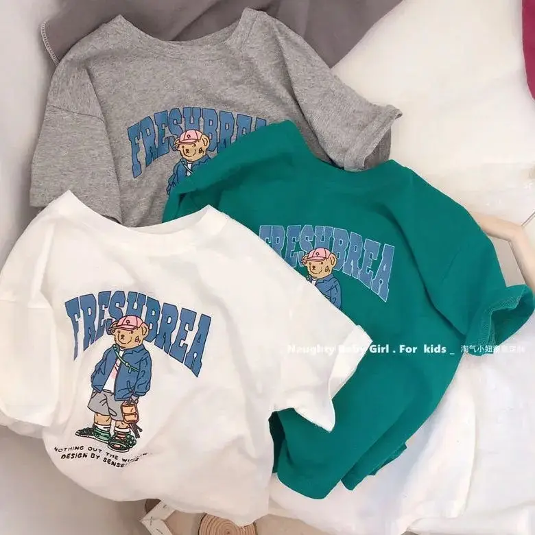 Summer boy T-shirt cotton short sleeve cartoon bear children's boy top explosion handsome wear baby clothes
Summer boy T-shirt cotton short sleeve cartoon bear children's boy top explosion handsome wear baby clothes