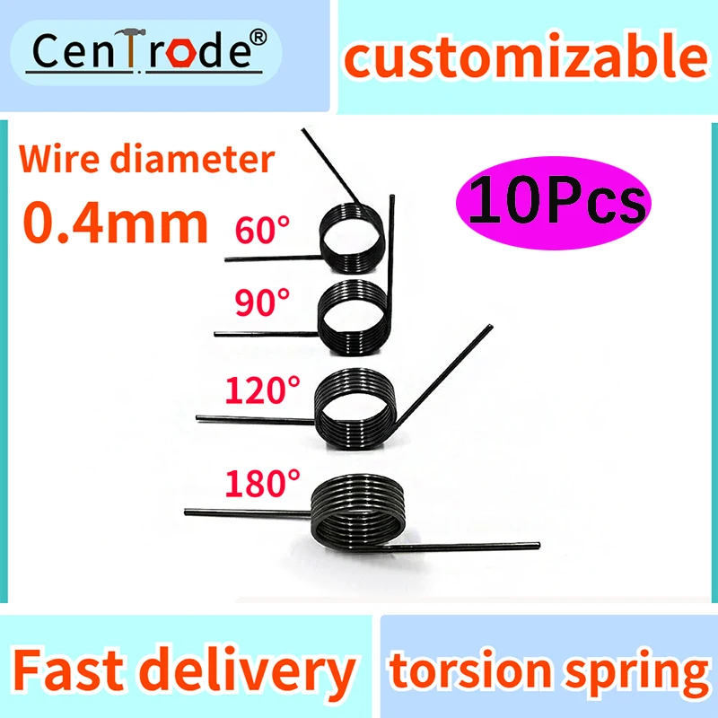 

Wire Diameter 0.4mm V-spring Torsion Spring180/120/90/60 Degree Hairpin Spring 3 Laps/6 Laps/9 Laps Rotary Torsion Spring