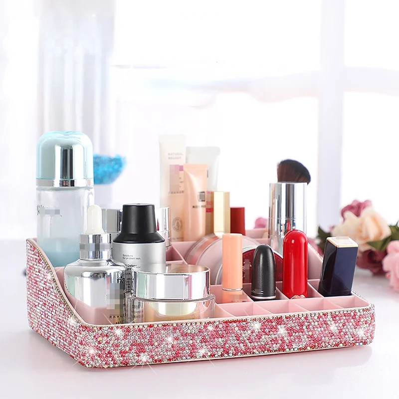 Bling Desktop Cosmetic Storage Box Creative Diamond-studded Jewelry Tray Bathroom Storage Rack Organize Living Room Decorations
Bling Desktop Cosmetic Storage Box Creative Diamond-studded Jewelry Tray Bathroom Storage Rack Organize Living Room Decorations
