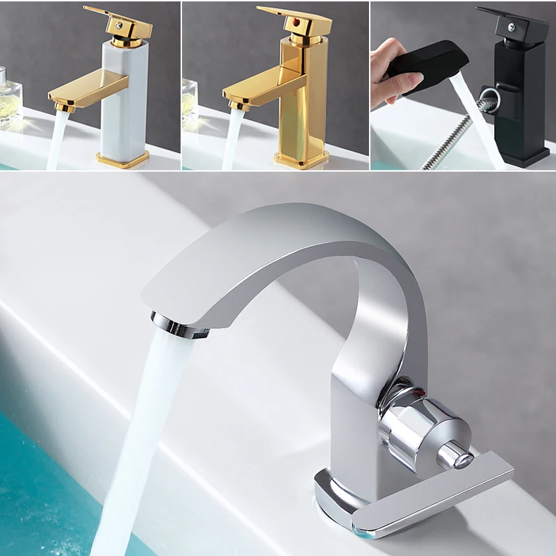 

Bathroom Sink Faucet Basin Mixer Gourmet Faucet Water Tap Hot Cold Tapware Chrome Matte Black Lavatory Sink Tap Crane Brass Taps