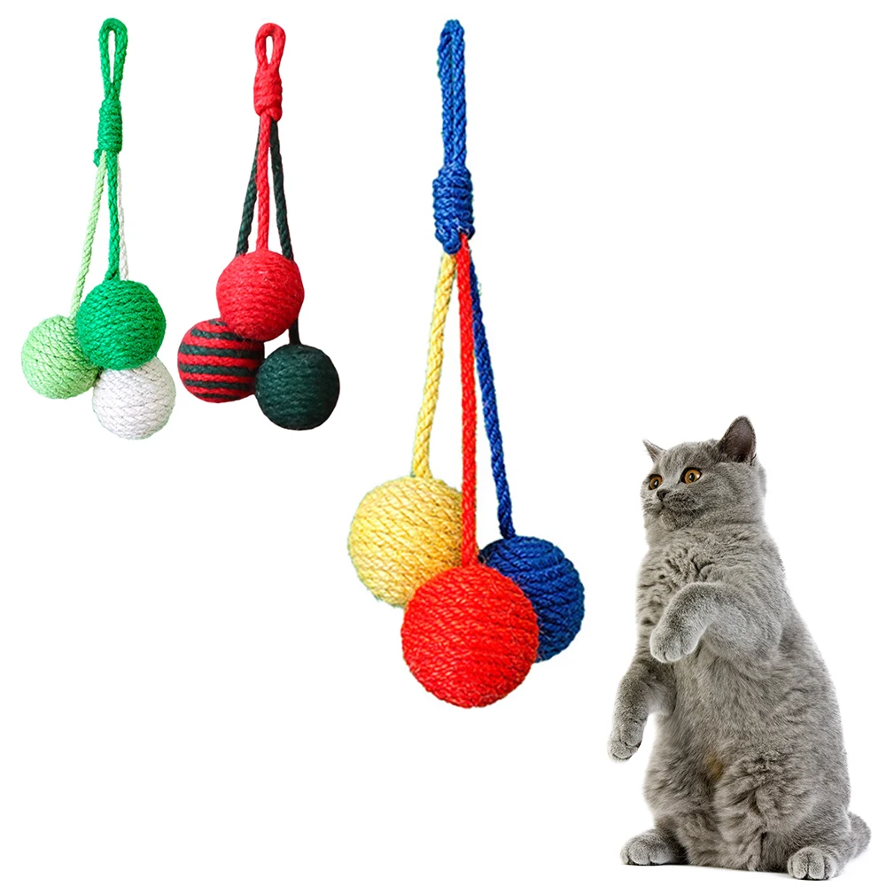 

Cat Toy Sisal Ball Jute Winding Bite-Resistant Training Interactive Chewing Scratching Kitten Pet Funny Toy