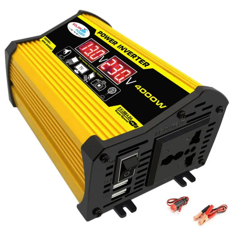 Car Power Inverter Converter DC 12V To AC 110/220V Transformer Dual USB 4000W Peak Modified Sine Wave Inverter Car Accessorie
Car Power Inverter Converter DC 12V To AC 110/220V Transformer Dual USB 4000W Peak Modified Sine Wave Inverter Car Accessorie