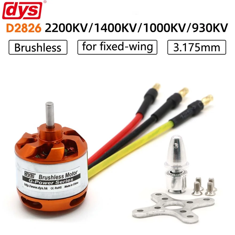 DYS D2826 RC2826 Brushless Motor 930KV 1000KV 1400KV 2200KV For RC Aircraft And Helicopter Fixed Wing Brushless Override Motor
DYS D2826 RC2826 Brushless Motor 930KV 1000KV 1400KV 2200KV For RC Aircraft And Helicopter Fixed Wing Brushless Override Motor