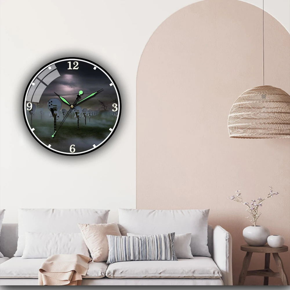 Of White Guitars Plugged Into The Ground Gothic Style Acrylic Wall Clock Rock Band Home Decor Gift for Singer Idol
Of White Guitars Plugged Into The Ground Gothic Style Acrylic Wall Clock Rock Band Home Decor Gift for Singer Idol