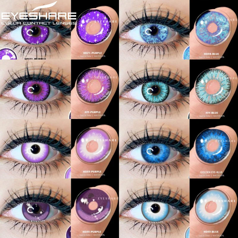 

EYESHARE Color Contact Lenses For Eyes 2pcs Cosplay Colored Lenses Blue Halloween Lenses Purple Contact Lens Yearly Eye Contacts