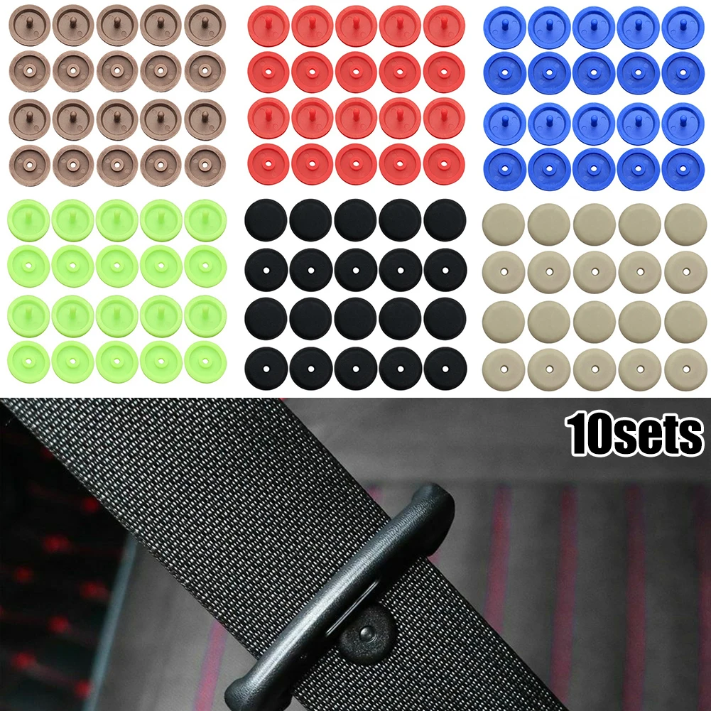 

10 Pairs Car Seat Belt Button Buckle Stop Universal Fit Stopper Kit Prevent Seat Belt Buckle From Slipping Off Button Clips