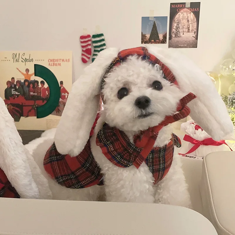 Winter Warm Christmas Festive big Bow Dog Skirt Funny Rabbit Head Cat Christmas Pet Decorative Clothes
Winter Warm Christmas Festive big Bow Dog Skirt Funny Rabbit Head Cat Christmas Pet Decorative Clothes