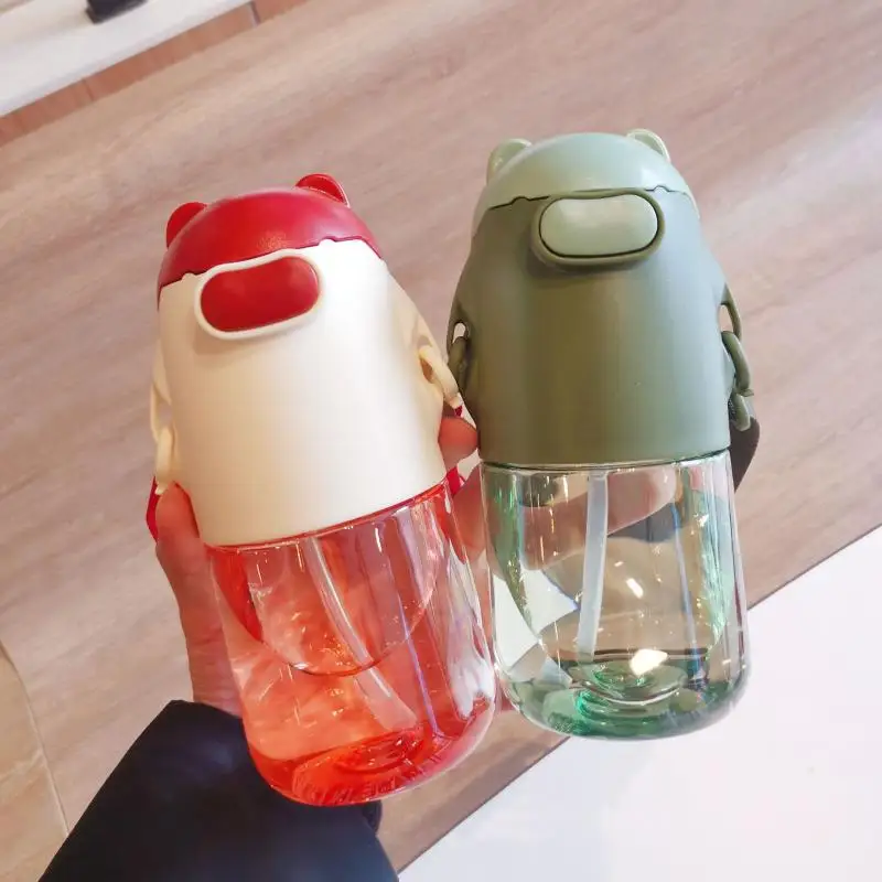

650ml Travel Tumbler With Straw Kawaii Kids Cup Free Shipping Items Portable Sports Drinking Kettle Cute Water Bottle For Girls