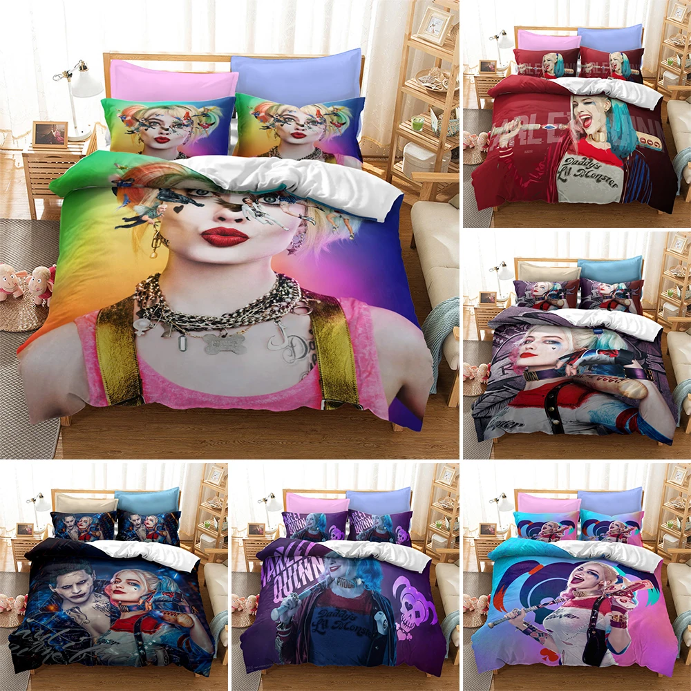 Hot Movie Theme Bedding Set 2/3pcs Queen King Size Harleen Quinzel Duvet Cover Adult Bed Quilt/Comforter Cover For Bedroom Decor
Hot Movie Theme Bedding Set 2/3pcs Queen King Size Harleen Quinzel Duvet Cover Adult Bed Quilt/Comforter Cover For Bedroom Decor