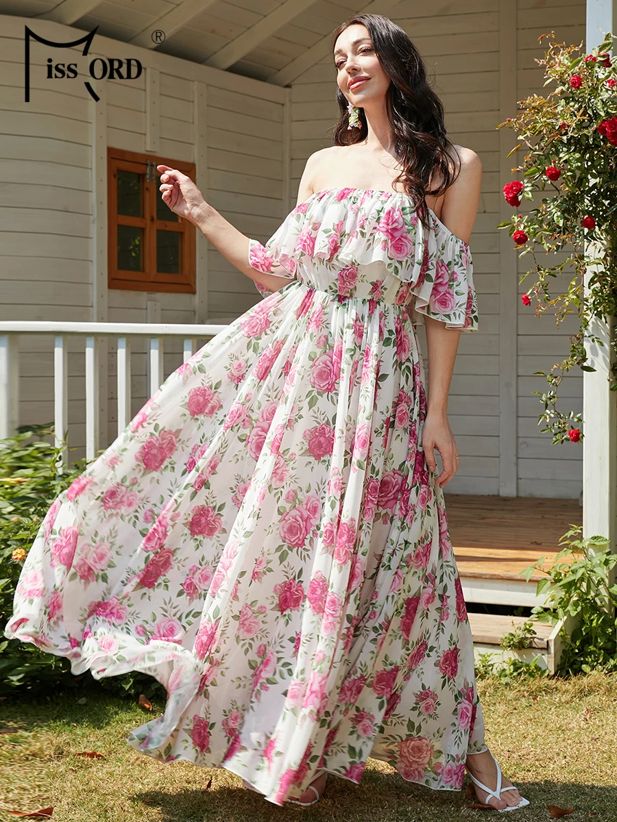 Missord 2023 Summer Floral Print Ruffles Off Shoulder Vacation Maxi Dress Women Backless Casual Beach Long Chiffon Dresses
Missord 2023 Summer Floral Print Ruffles Off Shoulder Vacation Maxi Dress Women Backless Casual Beach Long Chiffon Dresses