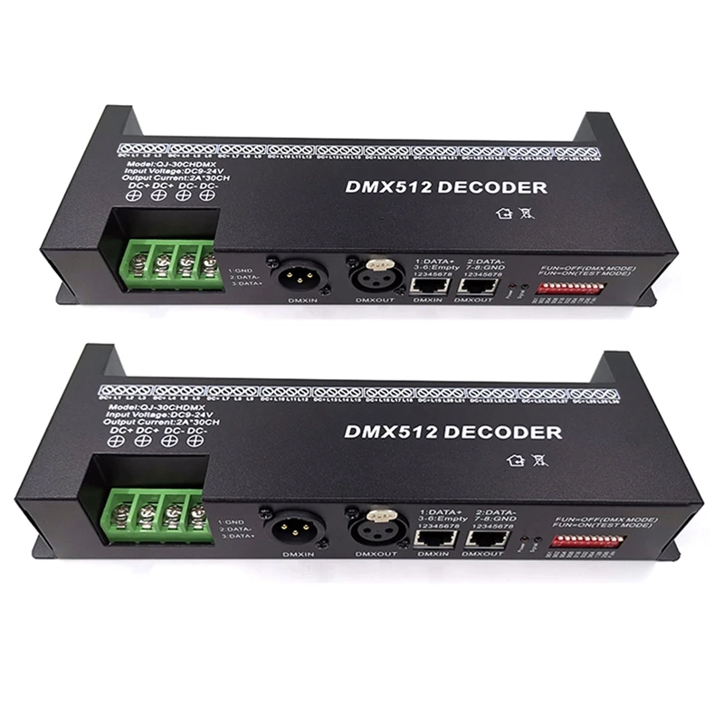 

2X 30-канальный RGB DMX512 декодер, контроллер светодиодной ленты 60A DMX, диммер, фотовход, драйвер PWM 30CH