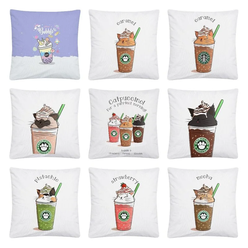 Icy summer cat milk tea milk cover pattern Soft Short Plush Cushion Cover Pillow Case for Home Sofa Car Decor Pillowcase 45X45cm
Icy summer cat milk tea milk cover pattern Soft Short Plush Cushion Cover Pillow Case for Home Sofa Car Decor Pillowcase 45X45cm