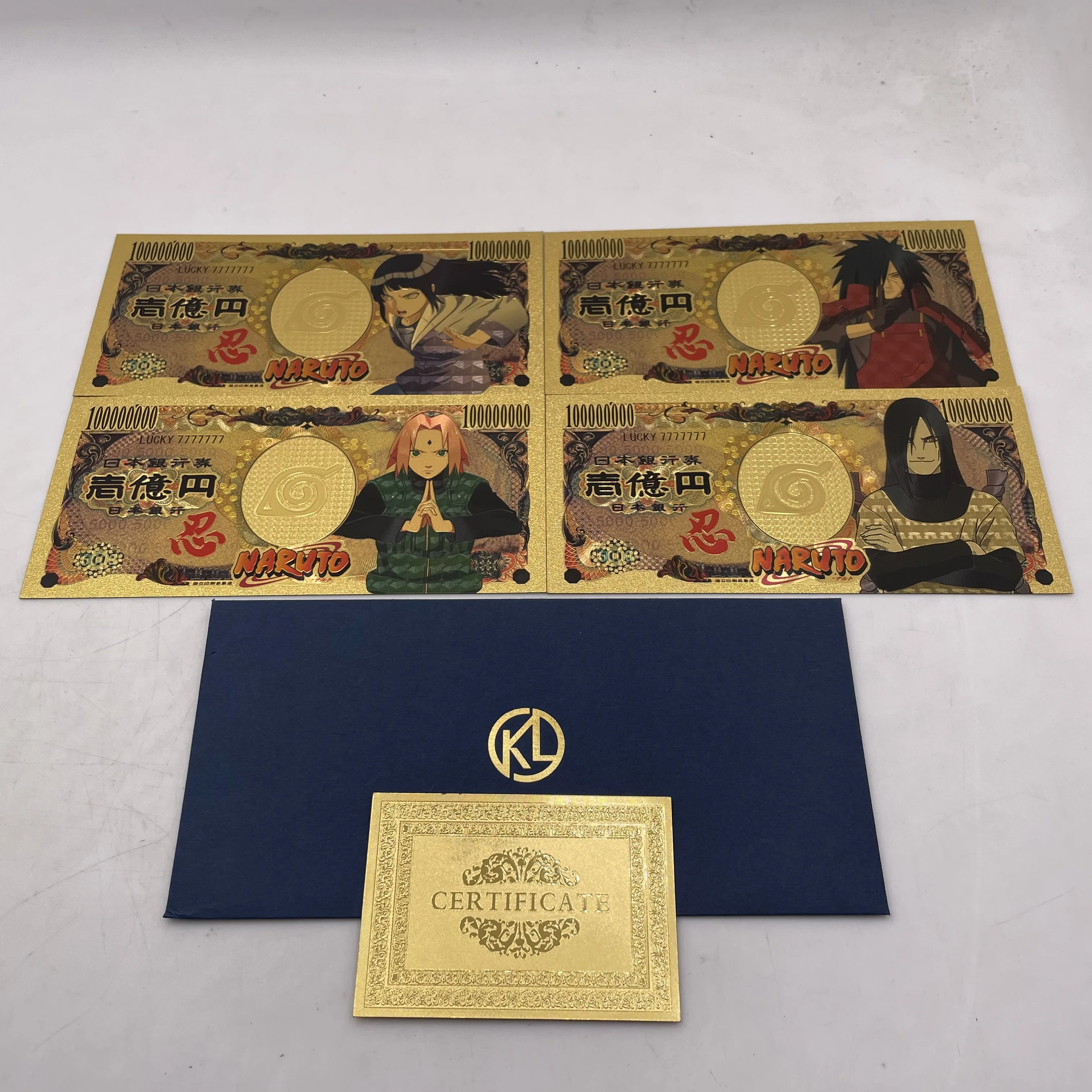Новая яркая Золотая банкнота манга05 Kelin из японского аниме Namikaze-Sasuke-4 вида конструкций Yen для классической коллекции памяти детства
Новая яркая Золотая банкнота манга05 Kelin из японского аниме Namikaze-Sasuke-4 вида конструкций Yen для классической коллекции памяти детства