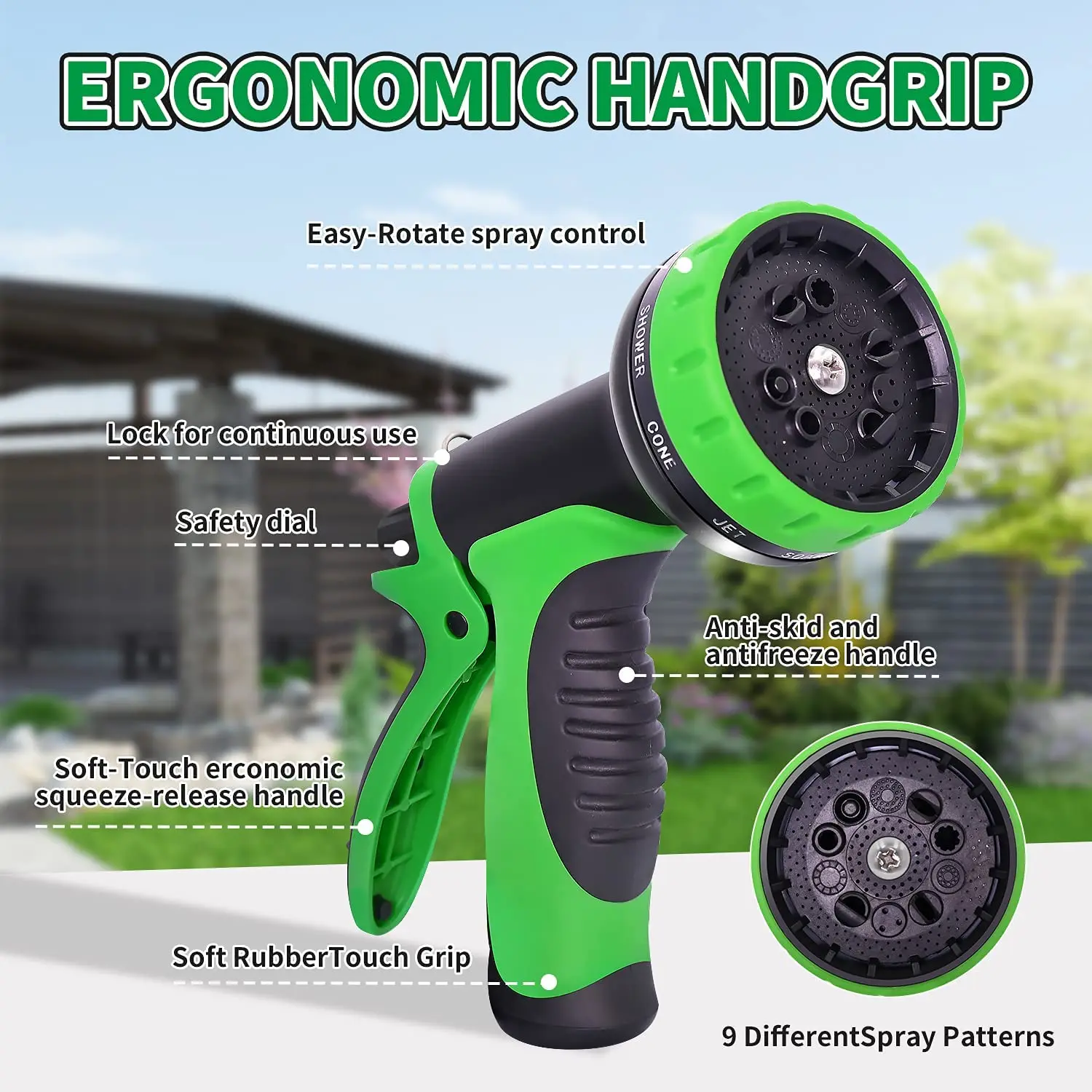 Flexible and Expandable Garden Hose - Strongest Triple Latex Core with 3/4" Solid Brass Fittings and 8 Function Spray Nozzle, Ea
Flexible and Expandable Garden Hose - Strongest Triple Latex Core with 3/4" Solid Brass Fittings and 8 Function Spray Nozzle, Ea