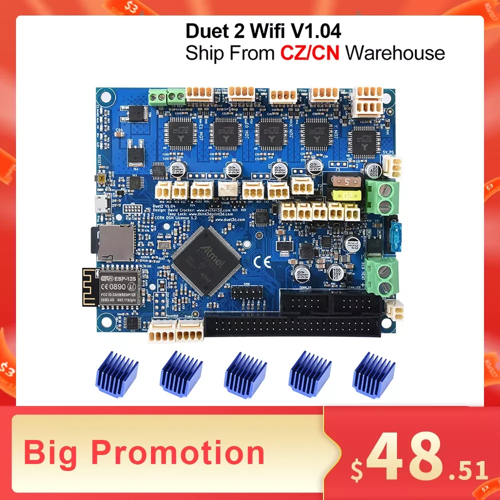 Cloned Duet 2 Wifi V1.04 Upgrade 32bit Control Board Duet2 Wifi 32 bit Motherboard 3D Printer Parts For CNC Machine ender 3 pro
Cloned Duet 2 Wifi V1.04 Upgrade 32bit Control Board Duet2 Wifi 32 bit Motherboard 3D Printer Parts For CNC Machine ender 3 pro