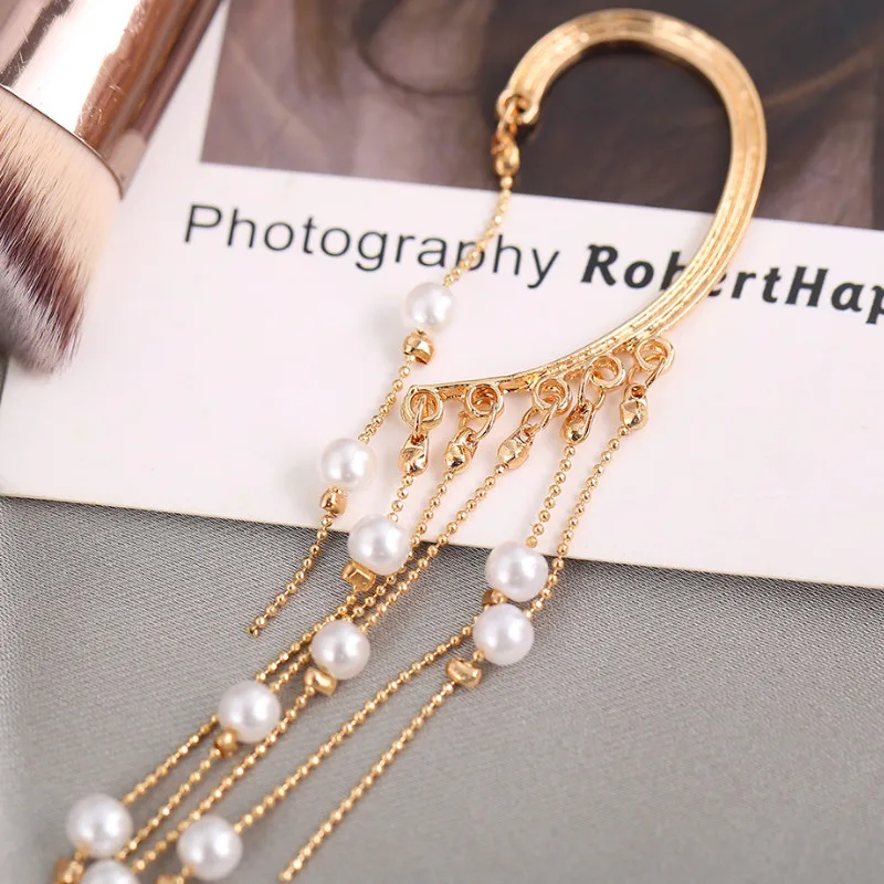 New Elegant Pearl Tassel Long Ear Clip Earrings for Women Girl Jewelry Personality Gift
New Elegant Pearl Tassel Long Ear Clip Earrings for Women Girl Jewelry Personality Gift