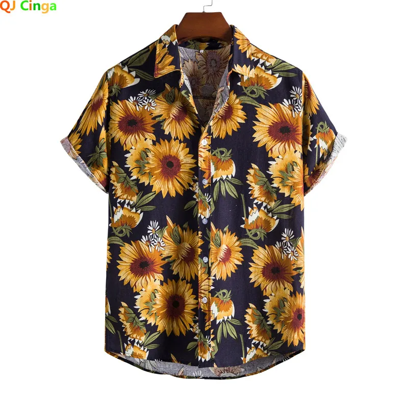 Sunflower Print Short Sleeve Shirt Men's Summer Floral Shirts Single Breasted Lapel Tops Man Chemise
Sunflower Print Short Sleeve Shirt Men's Summer Floral Shirts Single Breasted Lapel Tops Man Chemise