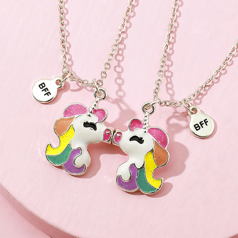 2Pack Cute Kissing Unicorn Pendant Best Friends Necklace Alloy Drip Oil Magnetic for Kids Girls Friendship Gifts
2Pack Cute Kissing Unicorn Pendant Best Friends Necklace Alloy Drip Oil Magnetic for Kids Girls Friendship Gifts