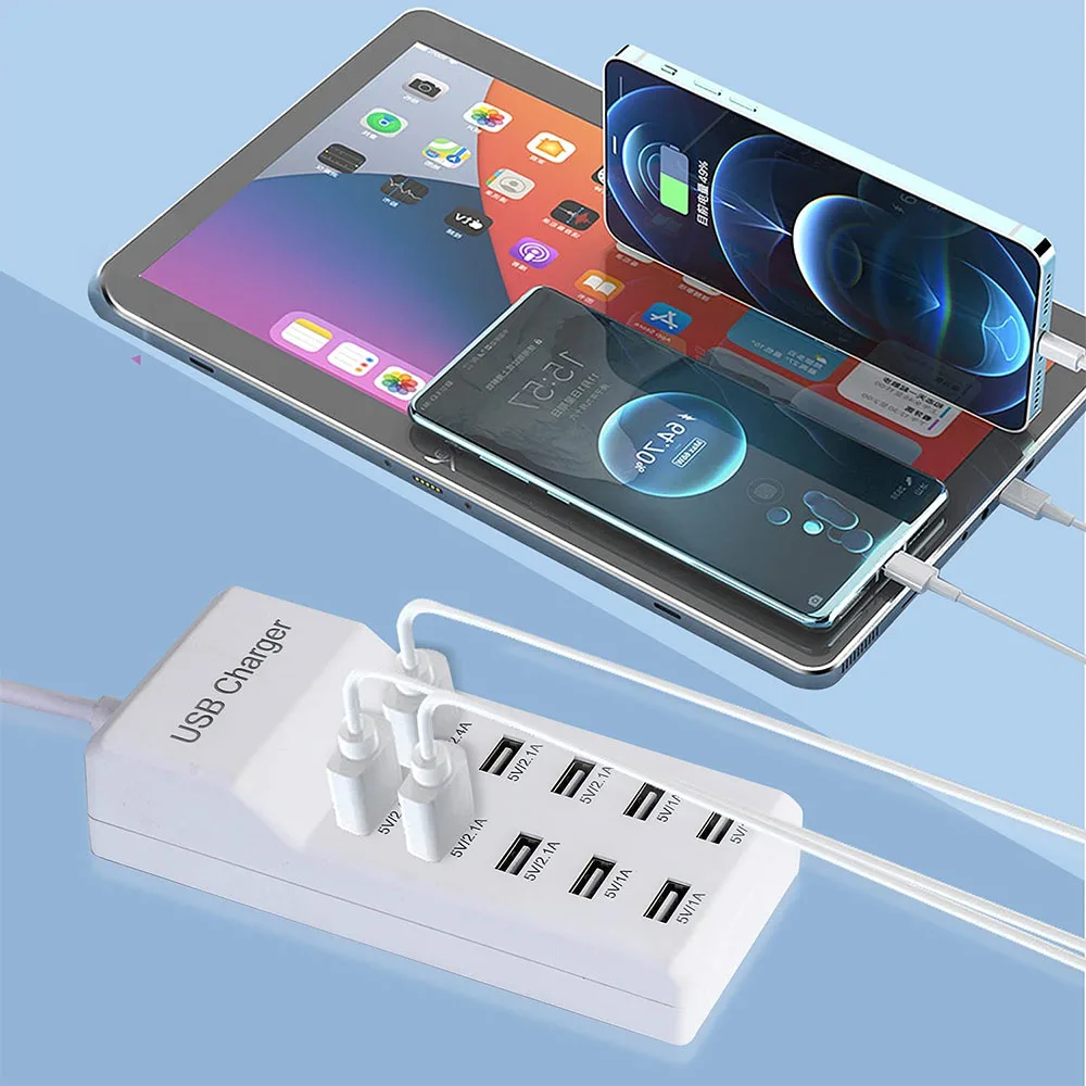 USB Wall Charger 10-Port USB Charger Station Rapid Charging Auto Detect Smart USB Ports for Multiple Devices Smart Phone Tablet
USB Wall Charger 10-Port USB Charger Station Rapid Charging Auto Detect Smart USB Ports for Multiple Devices Smart Phone Tablet