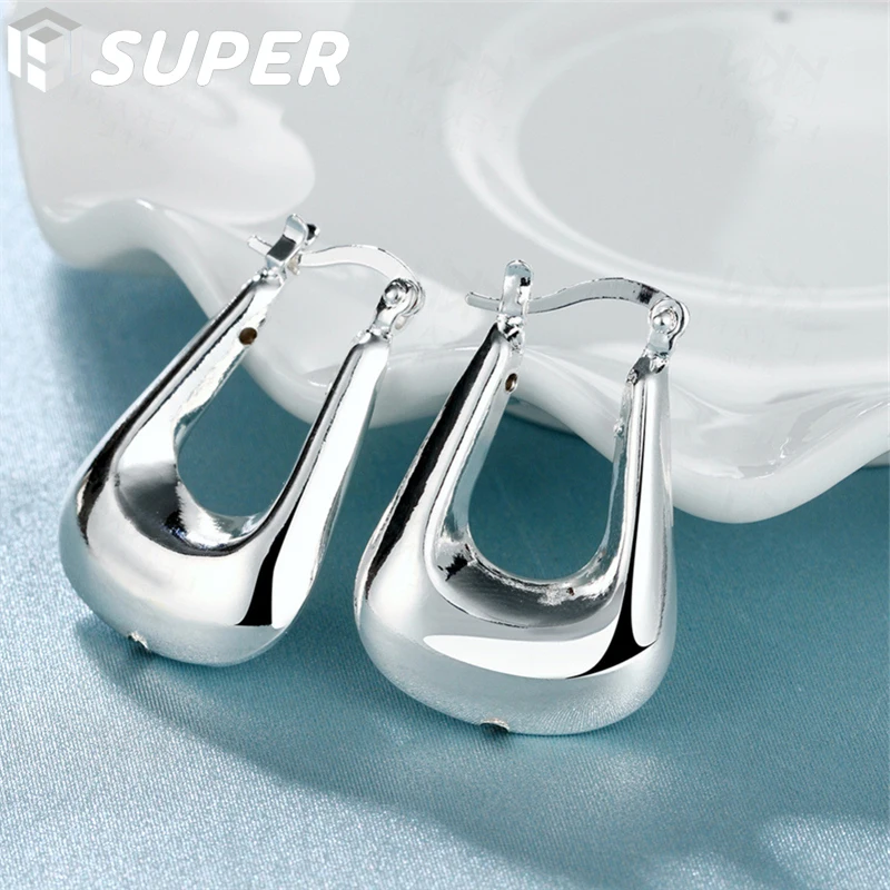 925 Sterling Silver Smooth U Shape Earring Charm Women Party Gift Fashion Wedding Engagement Jewelry
925 Sterling Silver Smooth U Shape Earring Charm Women Party Gift Fashion Wedding Engagement Jewelry