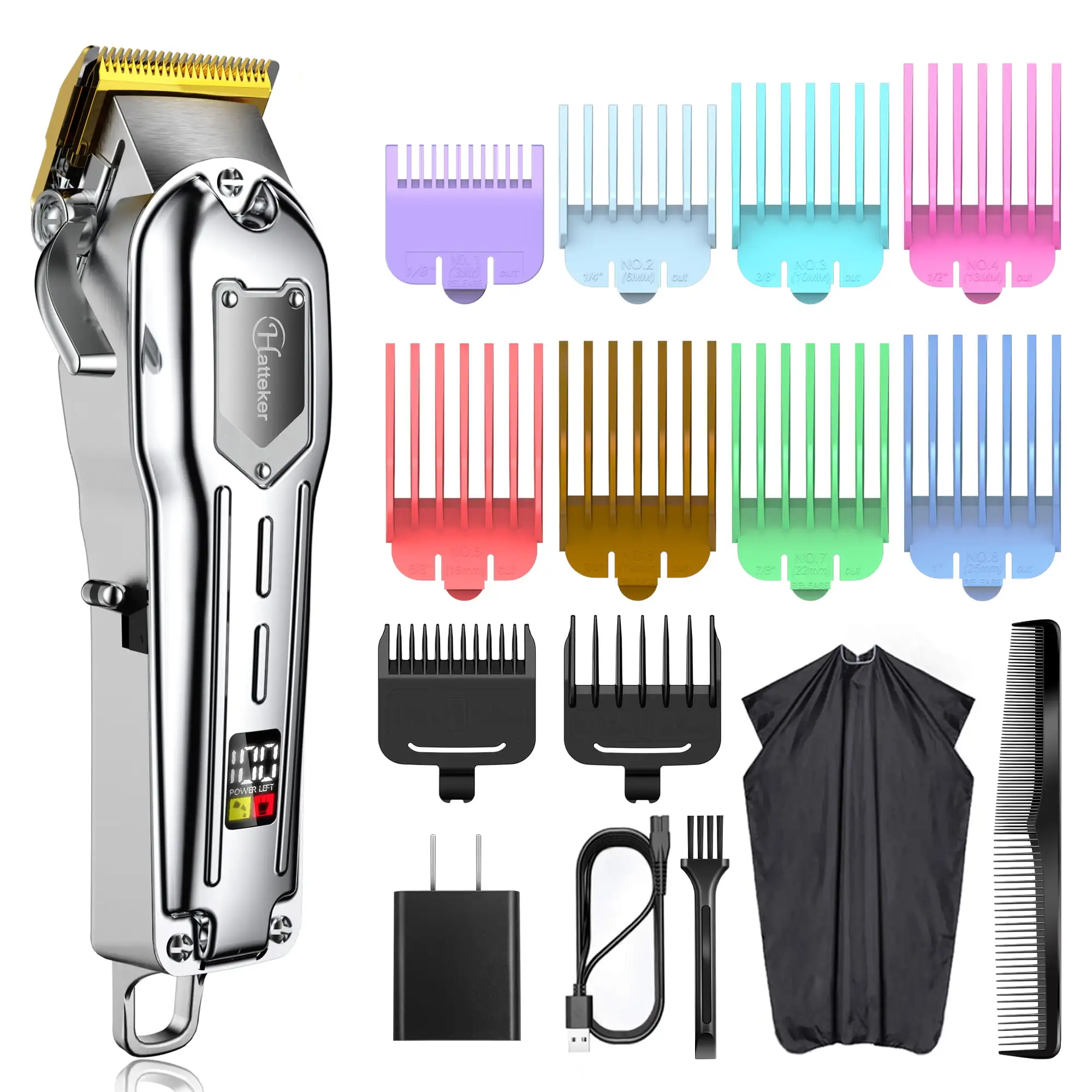 Hair Clippers for Men Professional Hair Trimmer Cordless Barbers Grooming Kit Rechargeable Silver
Hair Clippers for Men Professional Hair Trimmer Cordless Barbers Grooming Kit Rechargeable Silver