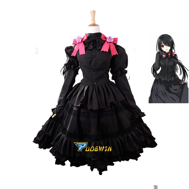 Черное платье в стиле Лолиты SBluuCosplay Date A Live Tokisaki Kurumi, костюм унисекс для косплея
Черное платье в стиле Лолиты SBluuCosplay Date A Live Tokisaki Kurumi, костюм унисекс для косплея