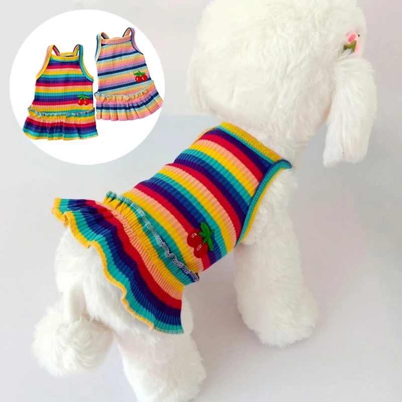 Rainbow Suspender Skirt Dog Clothes Dress Super Dogs Clothing Pet Outfits Cute Summer Cotton Yorkies Print Girl Ropa Para Perro
Rainbow Suspender Skirt Dog Clothes Dress Super Dogs Clothing Pet Outfits Cute Summer Cotton Yorkies Print Girl Ropa Para Perro