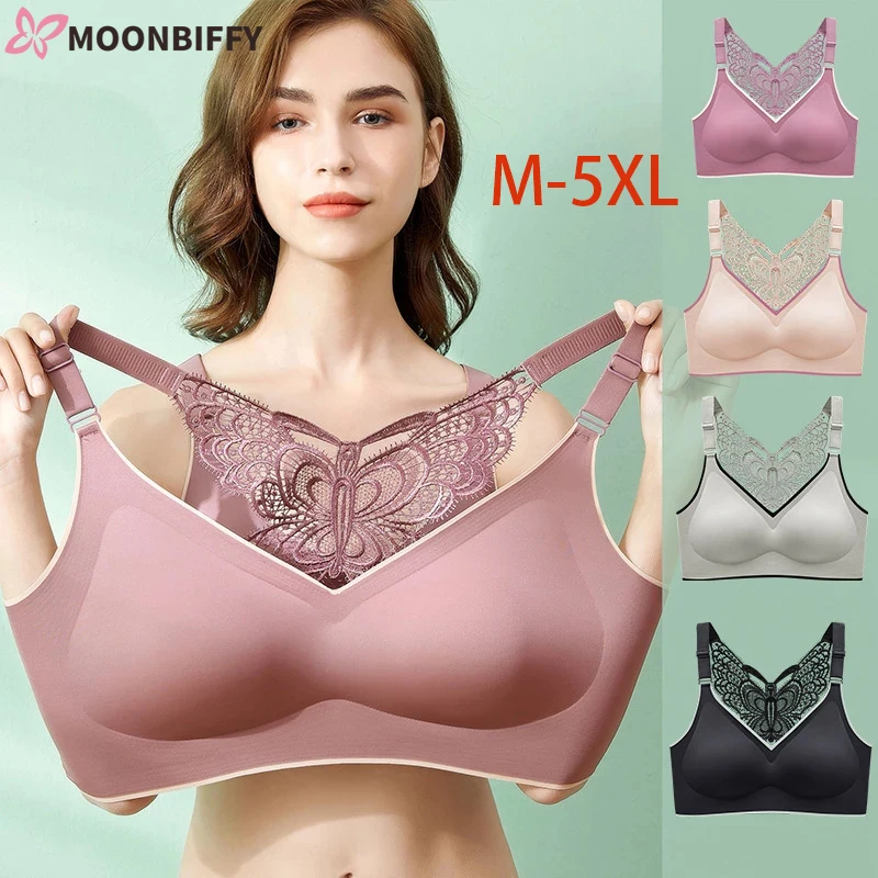 Бюстгальтер женский бесшовный с эффектом пуш-апа, Бралетт с красивой спиной, с бабочками, нижнее белье без косточек, большие размеры 3XL 4XL 5XL
Бюстгальтер женский бесшовный с эффектом пуш-апа, Бралетт с красивой спиной, с бабочками, нижнее белье без косточек, большие размеры 3XL 4XL 5XL