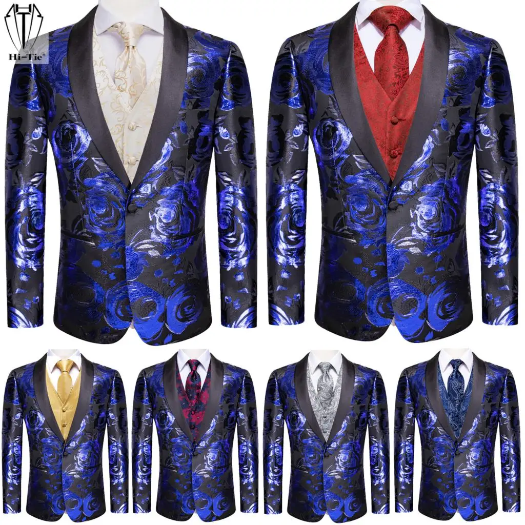 Hi-Tie Brand Mens Wedding Blazers Waistcoat Set Suits Vest Tie Hanky Cufflinks Slim Fit Jacket For Tuxedo Men Stage Costume Gift
Hi-Tie Brand Mens Wedding Blazers Waistcoat Set Suits Vest Tie Hanky Cufflinks Slim Fit Jacket For Tuxedo Men Stage Costume Gift