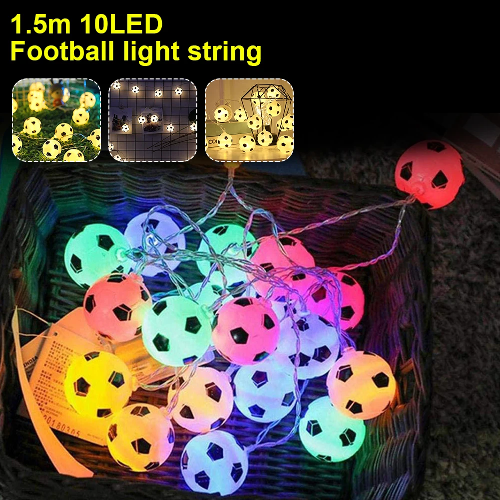 1.5m 10LED Football String Lights Battery Operated Light Bedroom Decor Fairy Light Garland Home Club Christmas Light
1.5m 10LED Football String Lights Battery Operated Light Bedroom Decor Fairy Light Garland Home Club Christmas Light