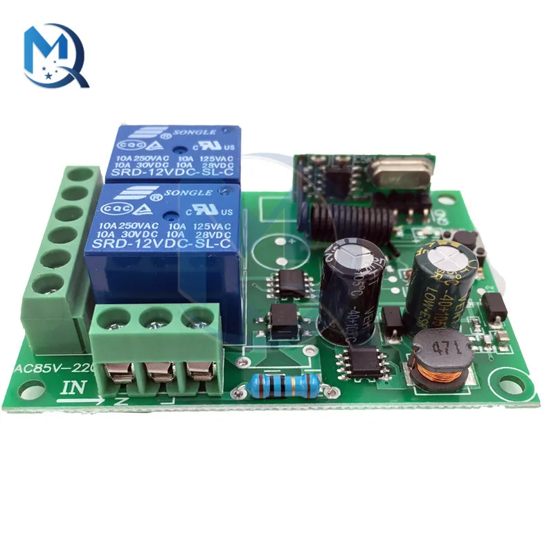 433MHz Universal Wireless Remote Control AC220V 2CH rf Relay Receiver and Transmitters for Universal Garage and Light Control
433MHz Universal Wireless Remote Control AC220V 2CH rf Relay Receiver and Transmitters for Universal Garage and Light Control