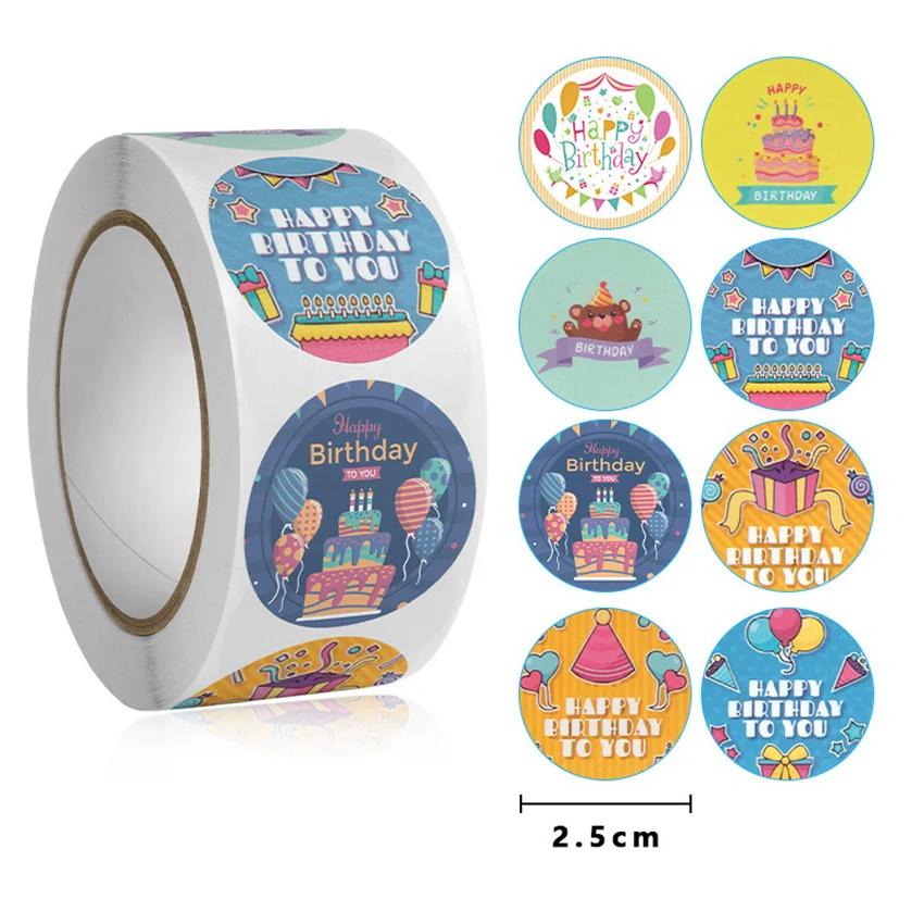 Round Happy Birthday Stickers 100-500pc Paper Adhesive Label for Birthday Party decor Envelope Seal Gift Wrap Stationery Sticker
Round Happy Birthday Stickers 100-500pc Paper Adhesive Label for Birthday Party decor Envelope Seal Gift Wrap Stationery Sticker
