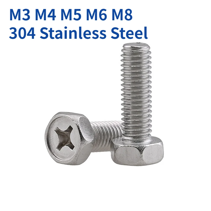 M3 M4 M5 M6 M8 304 Stainless Steel Cross Recessed External Hexagon Head Screw Phillips Outside Hex Bolt
M3 M4 M5 M6 M8 304 Stainless Steel Cross Recessed External Hexagon Head Screw Phillips Outside Hex Bolt