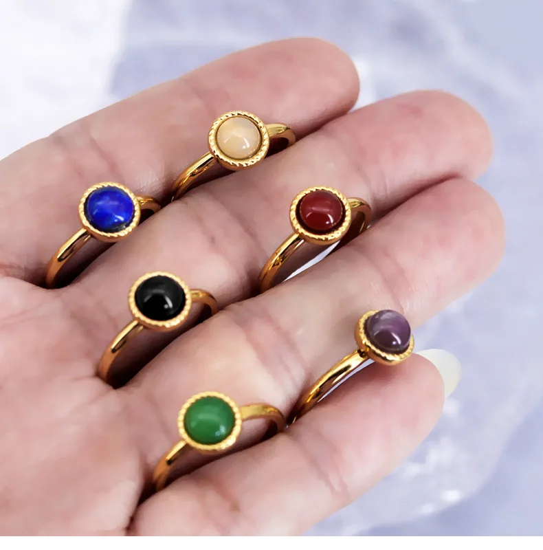 New Korean Retro Black Red Green Semi-Natural Agate Opal Stone Stainless Steel Ring For Women Girl Aesthetic Engagement Jewelry
New Korean Retro Black Red Green Semi-Natural Agate Opal Stone Stainless Steel Ring For Women Girl Aesthetic Engagement Jewelry
