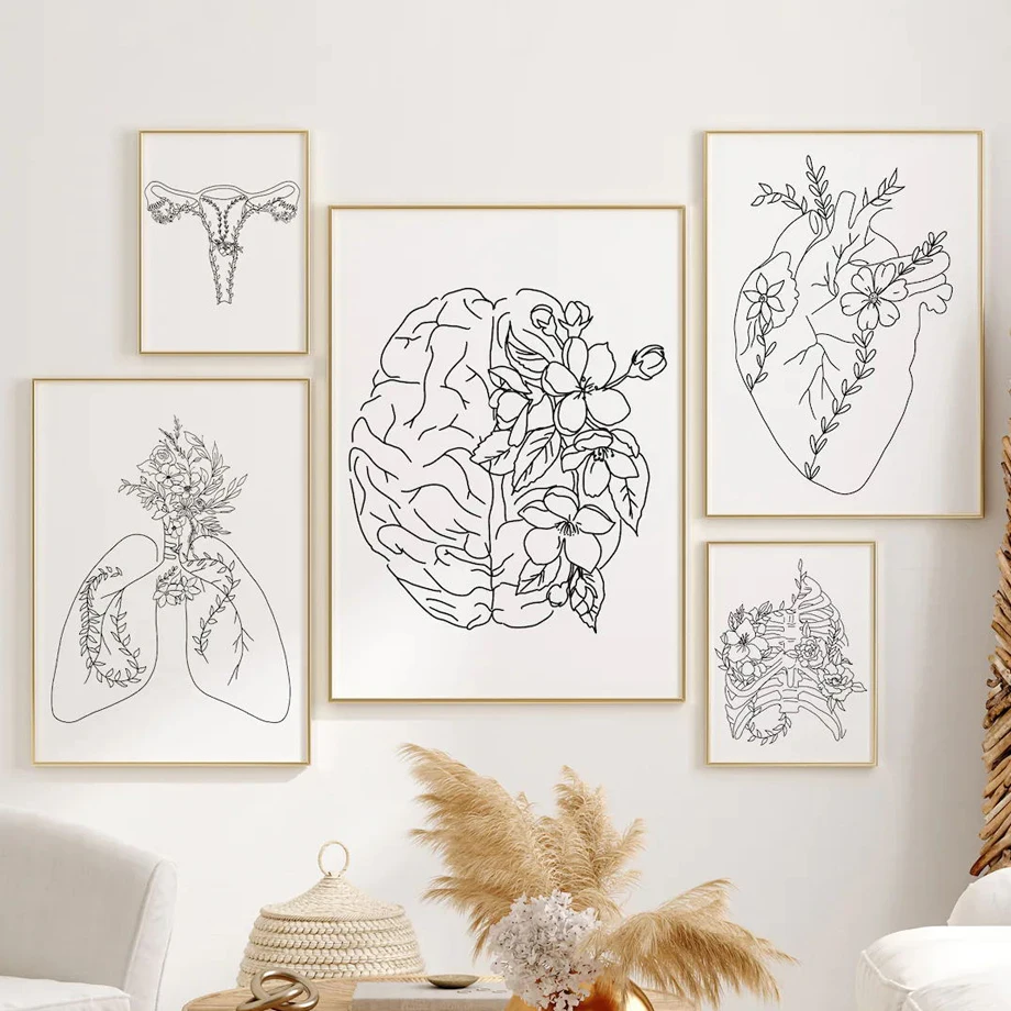 Floral Anatomy Line Human Anatomy Medical Wall Art Prints Canvas Painting Nordic Poster Wall Pictures Doctor Office Room Decor
Floral Anatomy Line Human Anatomy Medical Wall Art Prints Canvas Painting Nordic Poster Wall Pictures Doctor Office Room Decor