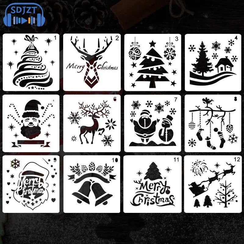 

Christmas DIY Handmade Crafts Layering Stencils For Walls Painting Scrapbooking Stamp Album Decor Embossing Paper Card Template