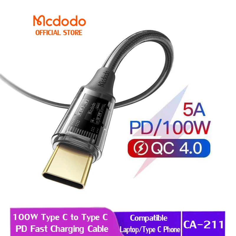 Mcdodo 100W USB C to Type C Cable For Xiaomi Samsung Macbook iPad Data Fast Charge Charger Wire
Mcdodo 100W USB C to Type C Cable For Xiaomi Samsung Macbook iPad Data Fast Charge Charger Wire