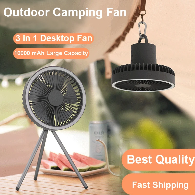 Outdoor Camping Fan Mini Portable Fan 10000 Mah Wireless Ventilador Usb Rechargeable Air Conditioner Hand Fan With Tripod
Outdoor Camping Fan Mini Portable Fan 10000 Mah Wireless Ventilador Usb Rechargeable Air Conditioner Hand Fan With Tripod