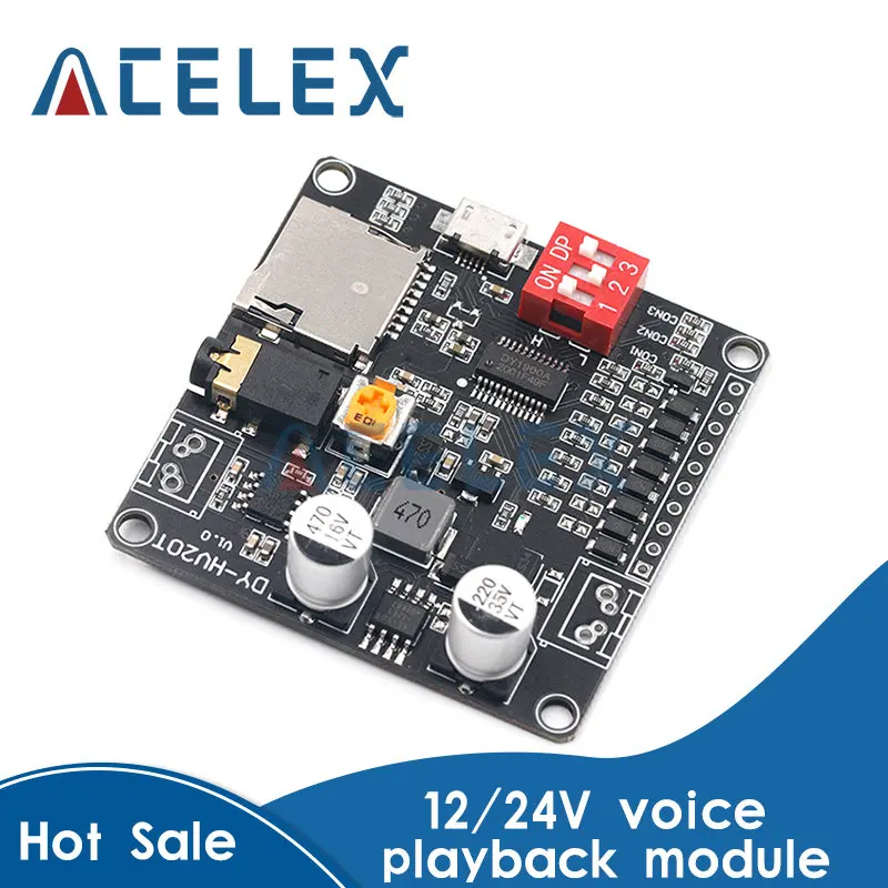 DY-HV20T 12V/24V power supply10W/20W модуль воспроизведения голоса Поддержка Micro SD карты MP3 музыкальный плеер для Arduino
DY-HV20T 12V/24V power supply10W/20W модуль воспроизведения голоса Поддержка Micro SD карты MP3 музыкальный плеер для Arduino