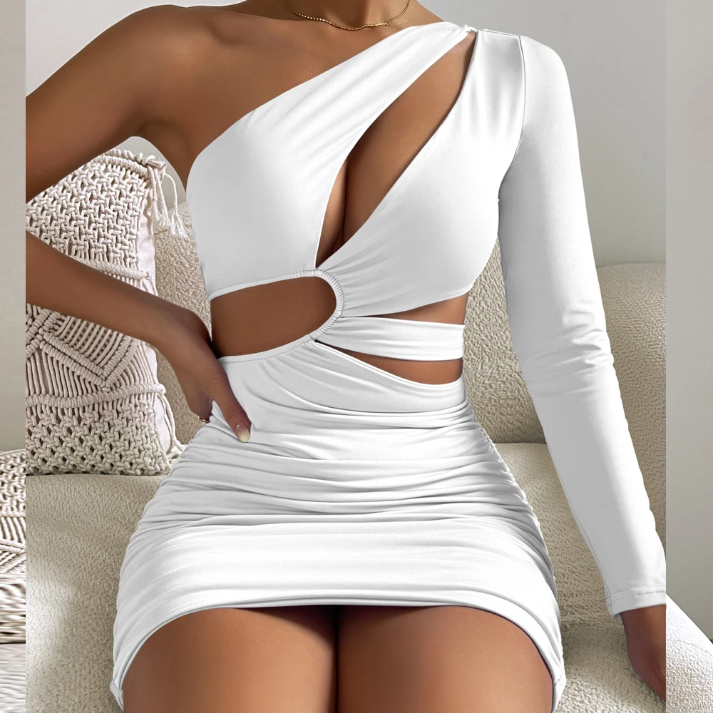 Fairyshely Sexy Tight Evening Mini Dress 2022 Hollow Out Dress One Shoulder Long Sleeve Bodycon White Dresses For Woman
Fairyshely Sexy Tight Evening Mini Dress 2022 Hollow Out Dress One Shoulder Long Sleeve Bodycon White Dresses For Woman
