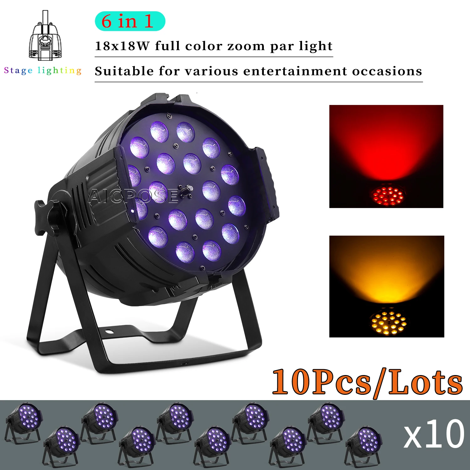 10Pcs/Lots 18x12W RGBW/18x18W RGBWA+UV 6 in 1 LED Electronic Zoom Par Light DMX Control Professional DJ Disco Equipment
10Pcs/Lots 18x12W RGBW/18x18W RGBWA+UV 6 in 1 LED Electronic Zoom Par Light DMX Control Professional DJ Disco Equipment