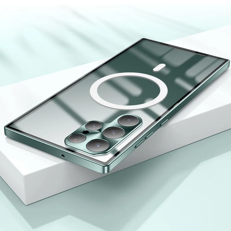 Magnetic Clear Case For Samsung Galaxy S22 Ultra S21 Plus Metal Alloy Bumper Glass Lens Film Wireless Charging Case Cover
Magnetic Clear Case For Samsung Galaxy S22 Ultra S21 Plus Metal Alloy Bumper Glass Lens Film Wireless Charging Case Cover