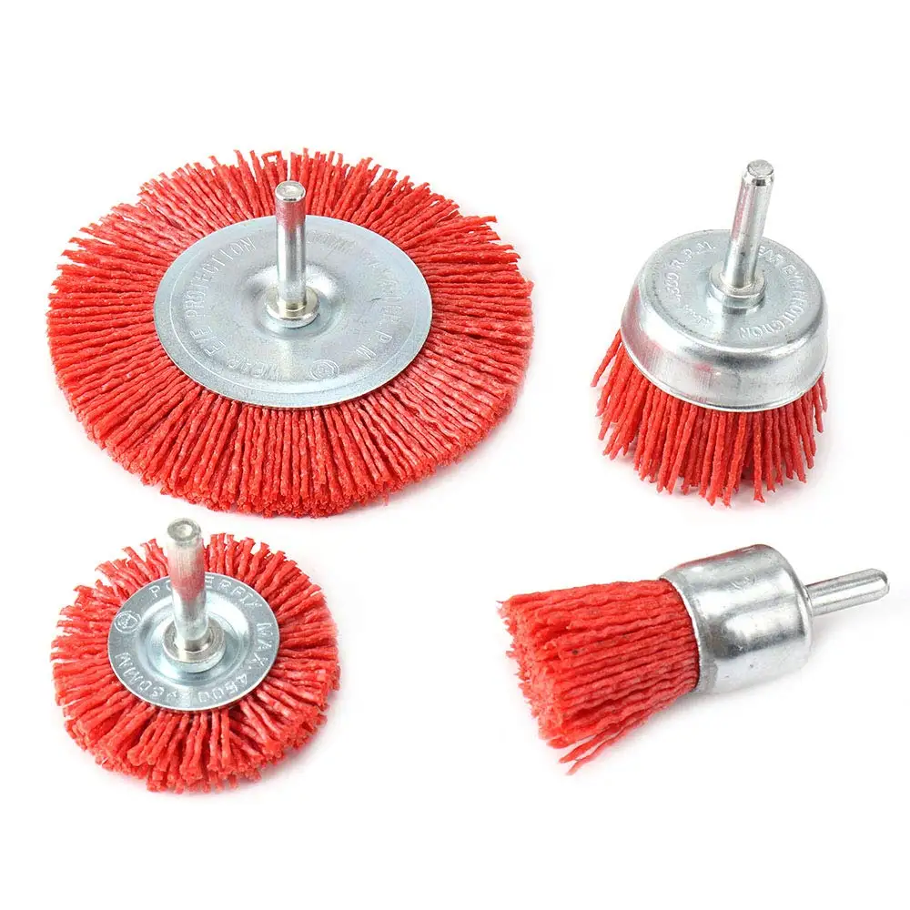 4Pcs Nylon Filament Abrasive Wire Cup Brush Nylon End Brush Kit For Drill Rotary Tool With 1/4 Inch Shank
4Pcs Nylon Filament Abrasive Wire Cup Brush Nylon End Brush Kit For Drill Rotary Tool With 1/4 Inch Shank