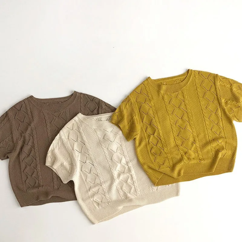 Kids Loose Hollow Out Breathable Knitted T-shirt Children Girl Solid Pullover Tops Diamond Grid Soft Slouchy Bottoming Shirt
Kids Loose Hollow Out Breathable Knitted T-shirt Children Girl Solid Pullover Tops Diamond Grid Soft Slouchy Bottoming Shirt