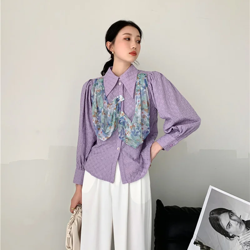 2021 Women Korean Ladies Tops Fashion Women Cottagecore Embroidery Purple Puff Sleeve Top and Blouse Long Sleeve Designer Shirt
2021 Women Korean Ladies Tops Fashion Women Cottagecore Embroidery Purple Puff Sleeve Top and Blouse Long Sleeve Designer Shirt
